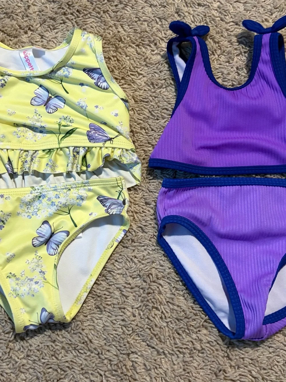 Girls 18M Two-Piece Swimsuit Bundle – Wippette Butterfly + Purple